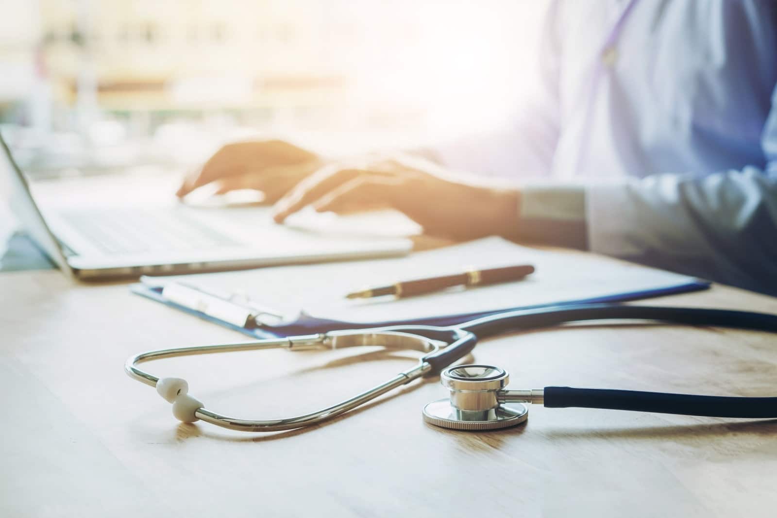 Health Concept - Doctor, Hospital With Health Related Graphic. H Health Concept - Doctor, hospital with health related graphic. healthcare people, medical treatment, Medical Healthcare Research and Development Concept.
