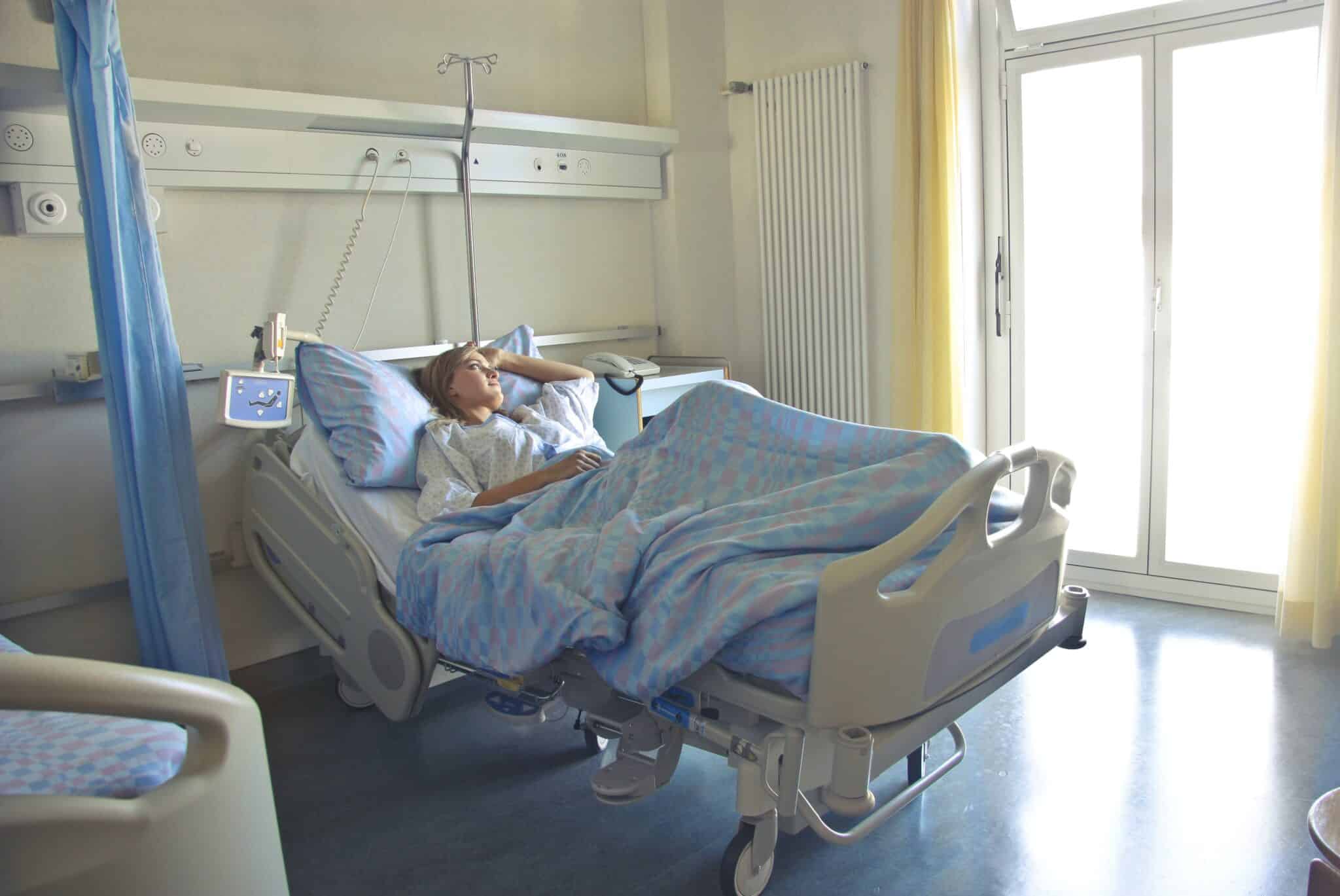 Patient in hospital bed